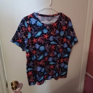 Women's Perfectly Soft 100% Cotton Seashell Fish Tshirt